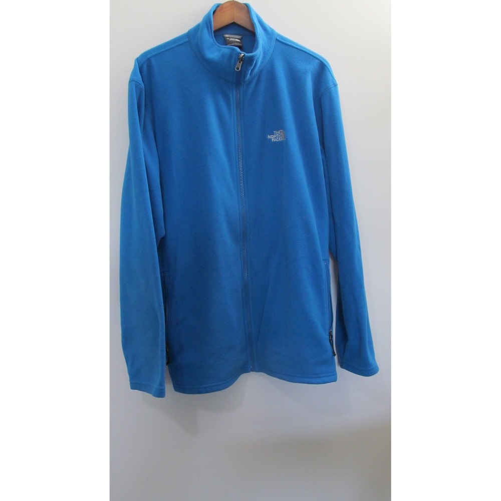 The North Face Mens XL Blue Full Zip Fleece Jacket Lightweight Layering Sweater